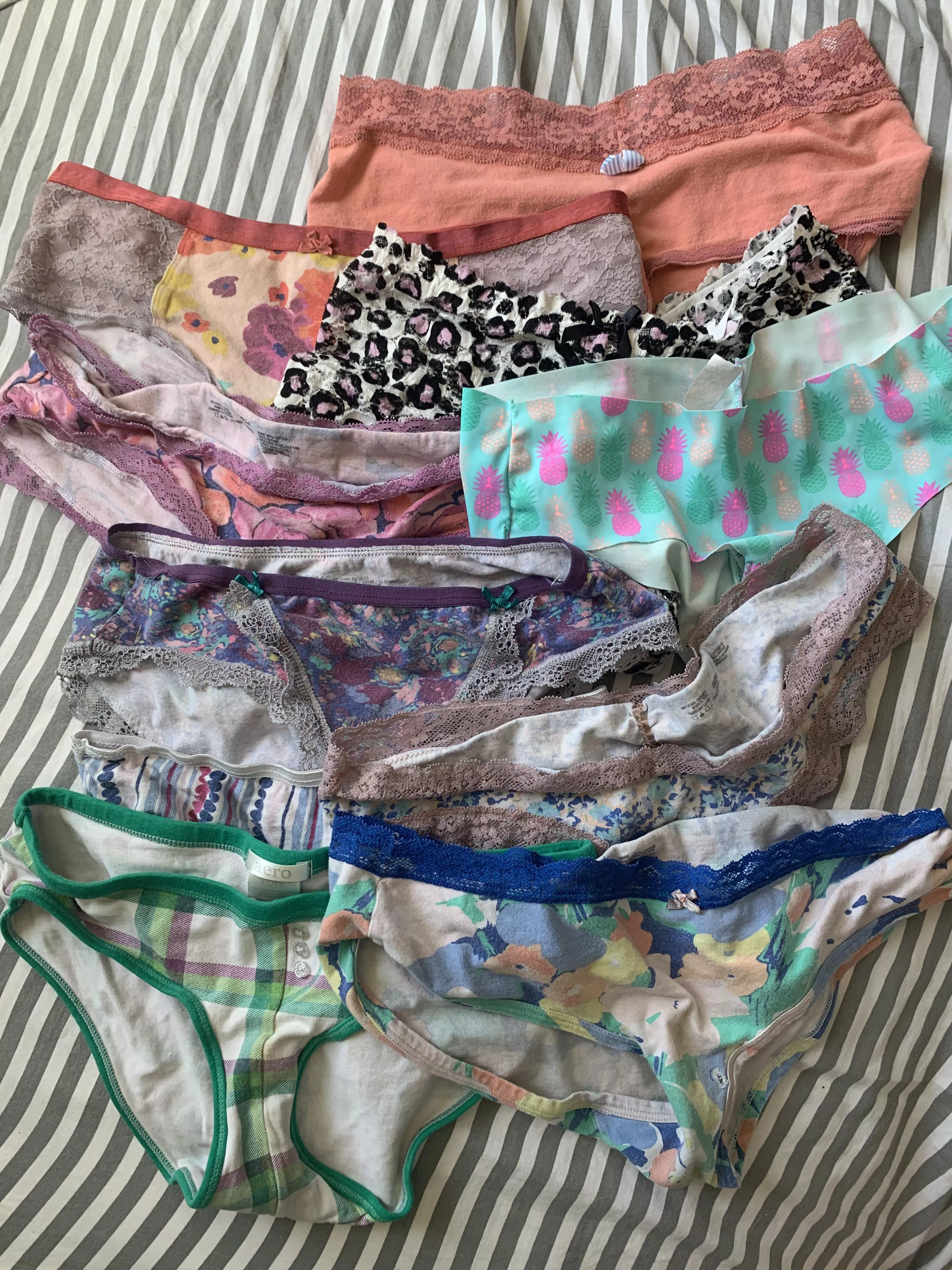 [selling] Cleaning out my closet sale! All outgrown panties are only $8 as they are or $20 with one day of wear! Every additional day of wear, as usual, is an extra $10. I use cashapp btw! ;) posted by Pls-Daddy