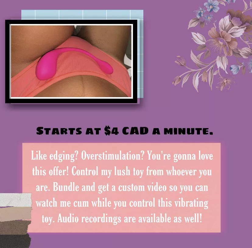 [selling] Control my toy from wherever you are! Bundle and get a custom video so you can watch me cum over and over again! Audio recording available as well! 💋💦 posted by mysticmel94