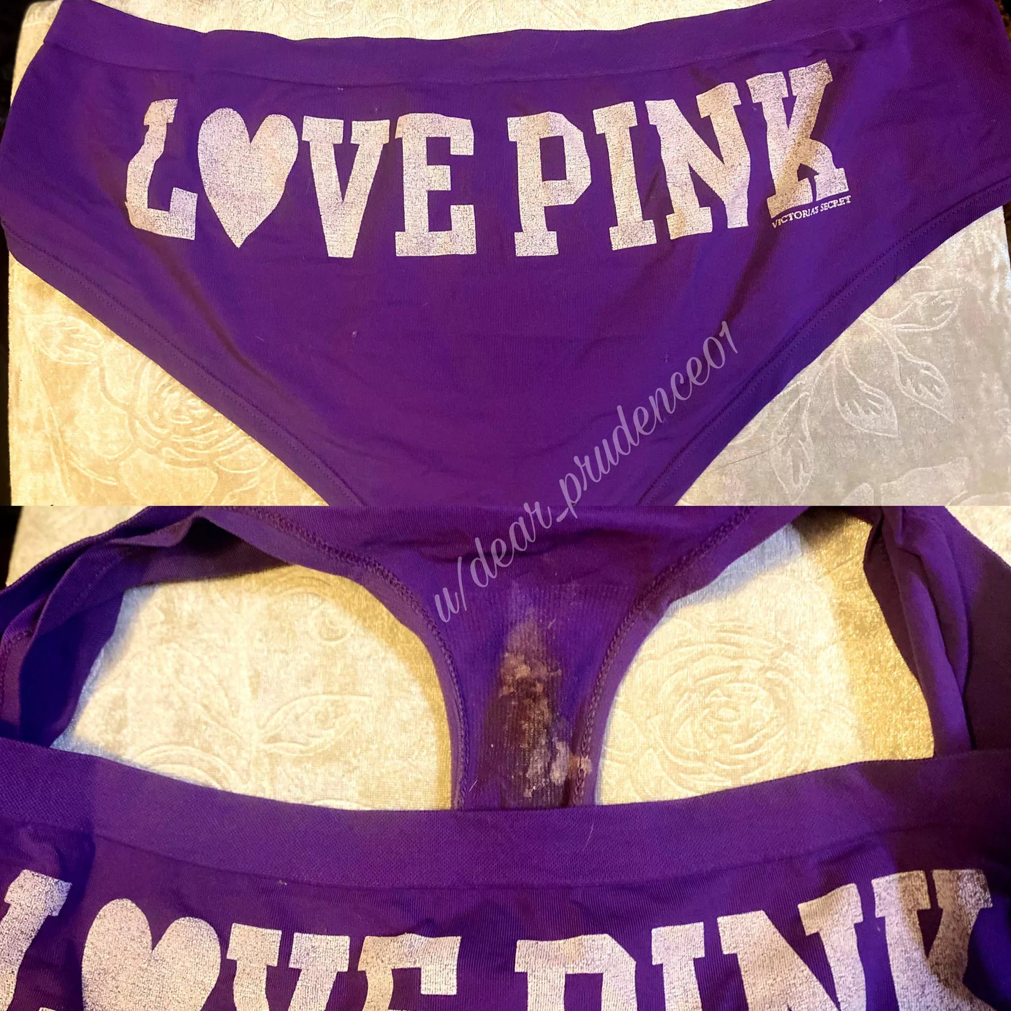 [SELLING] Delightfully stained, dirty, and ready for you VS cheeksters. 🥵 Only $40 for this extra tasty pair! ✨Vacuum sealed and discreet packaging✨ Contact & Payment Methods ⬇️ posted by Dear_Prudence01