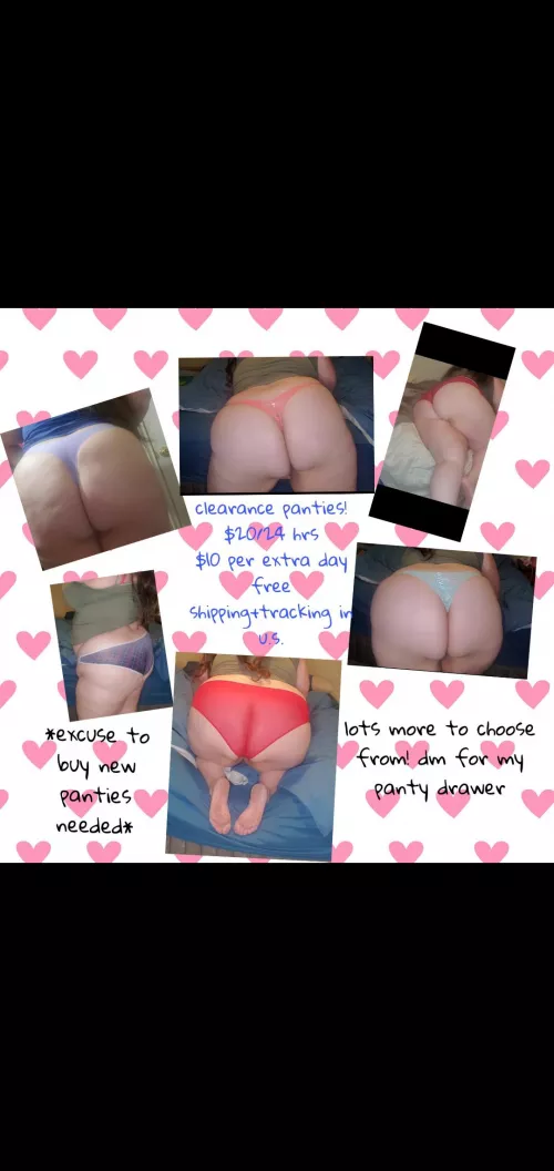 [Selling] end of the year panty clearance ❤ 5 star reddit seller ❤ open to kinks and addons 😜 kik bbwkourtnee by kourtnee24