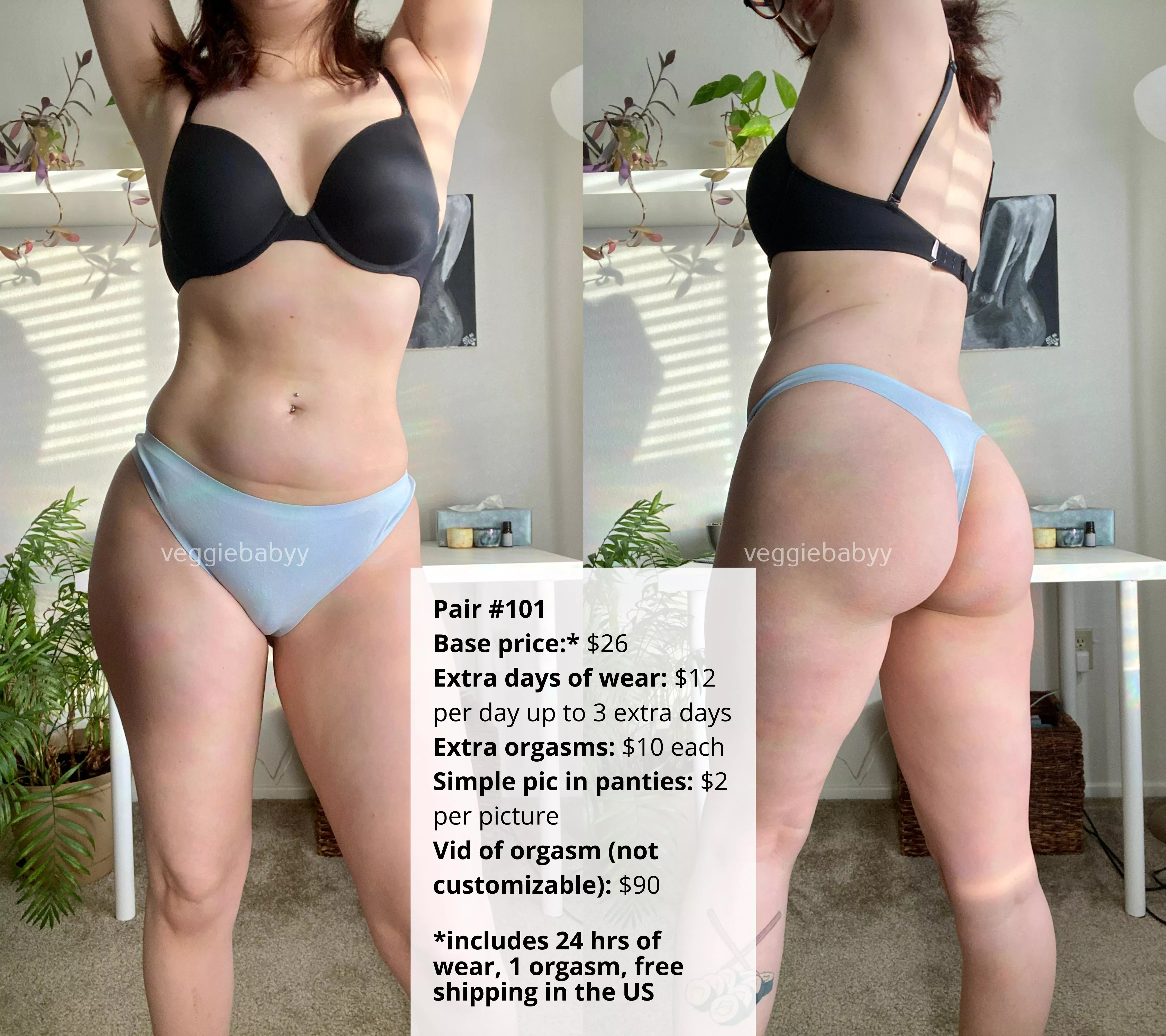 [Selling][US] my panty drawer has pics of me wearing each pair I have available! posted by veggiebabyy