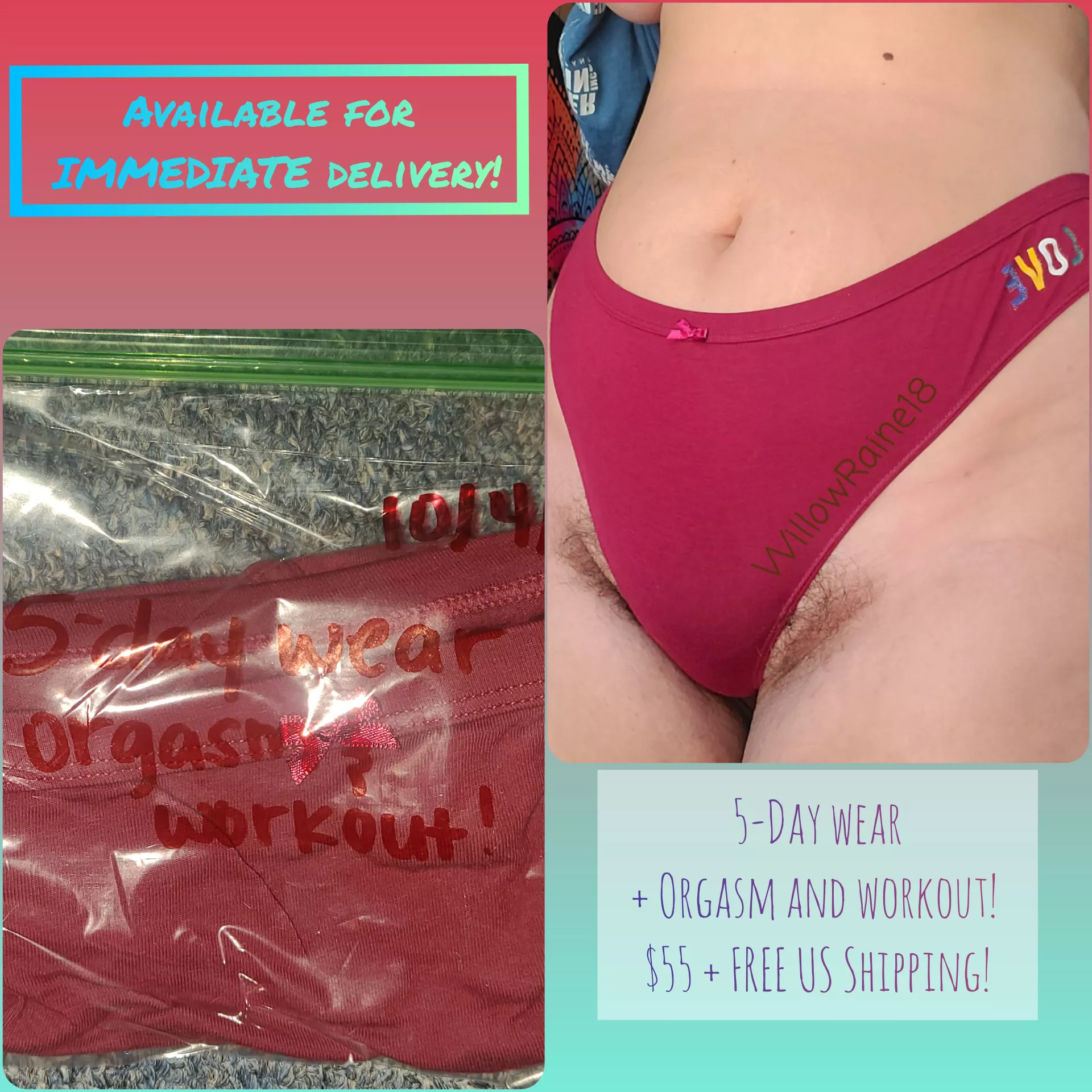 [SELLING]❗VERIFIED❗These FILTHY panties are ready for immediate shipping to their new home! 🥵🍑 5 days in these sweaty thongs have left them SO SMELLY! Get them now for only $55! 💦 Includes FREE US SHIPPING! [KIK] willow.raine18 [PTY][US] posted by WillowRaine18