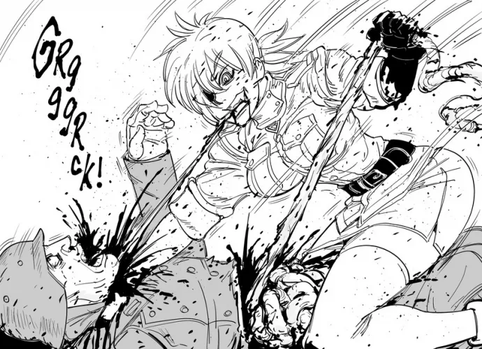 Seras Ripping and Tearing a Nazi. by Reigun1911