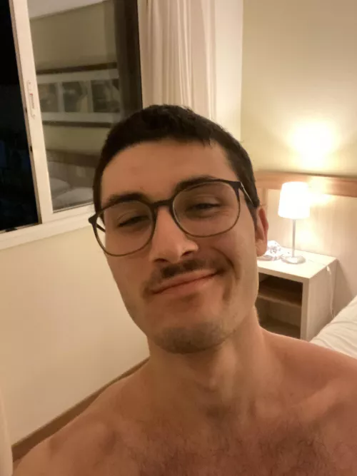 Serving devil smirk with my baby mustache ;) by Zealousideal-Lead-80