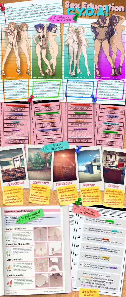 Sex Education C.Y.O.A! (Jairou) (mdf an) [CYOA] [Roleplay] [School] [Teacher] [Student] [Exhibitionism] [Implied M/F] by happyendin2_