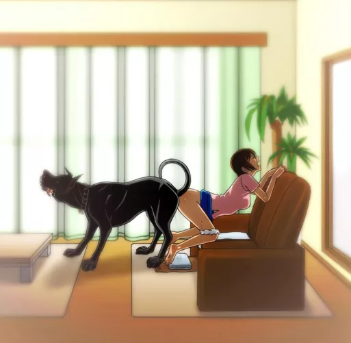 Sexy lady knotted ass to ass with her dog (tankuro) by Just4Friends69