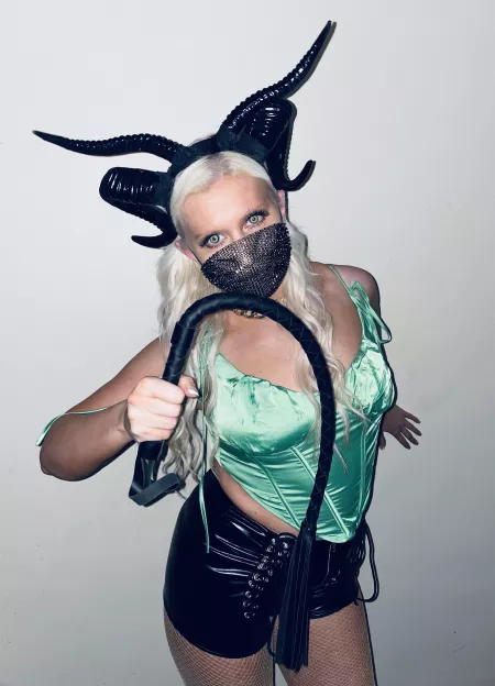 Sexy serpent or horny devil, either way I’m going to get such pleasure from whipping you by sparkly-and-savage