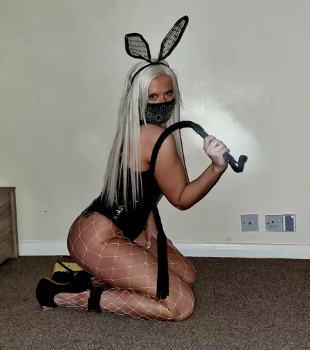 Sexy white fishnets for this little bunny by sparkly-and-savage
