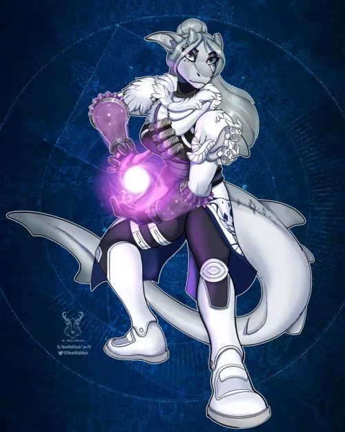 Shark with the Nova Bomb, what will she blow up? (OC, @NewtWolfdeer on Twitter) by newtwolfbuck