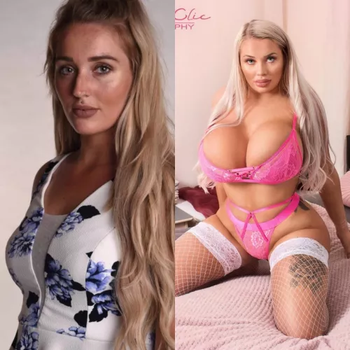 She changde.. loads. She used to be a good girl and now she's a naughty, busty bimbo by oinkeradd