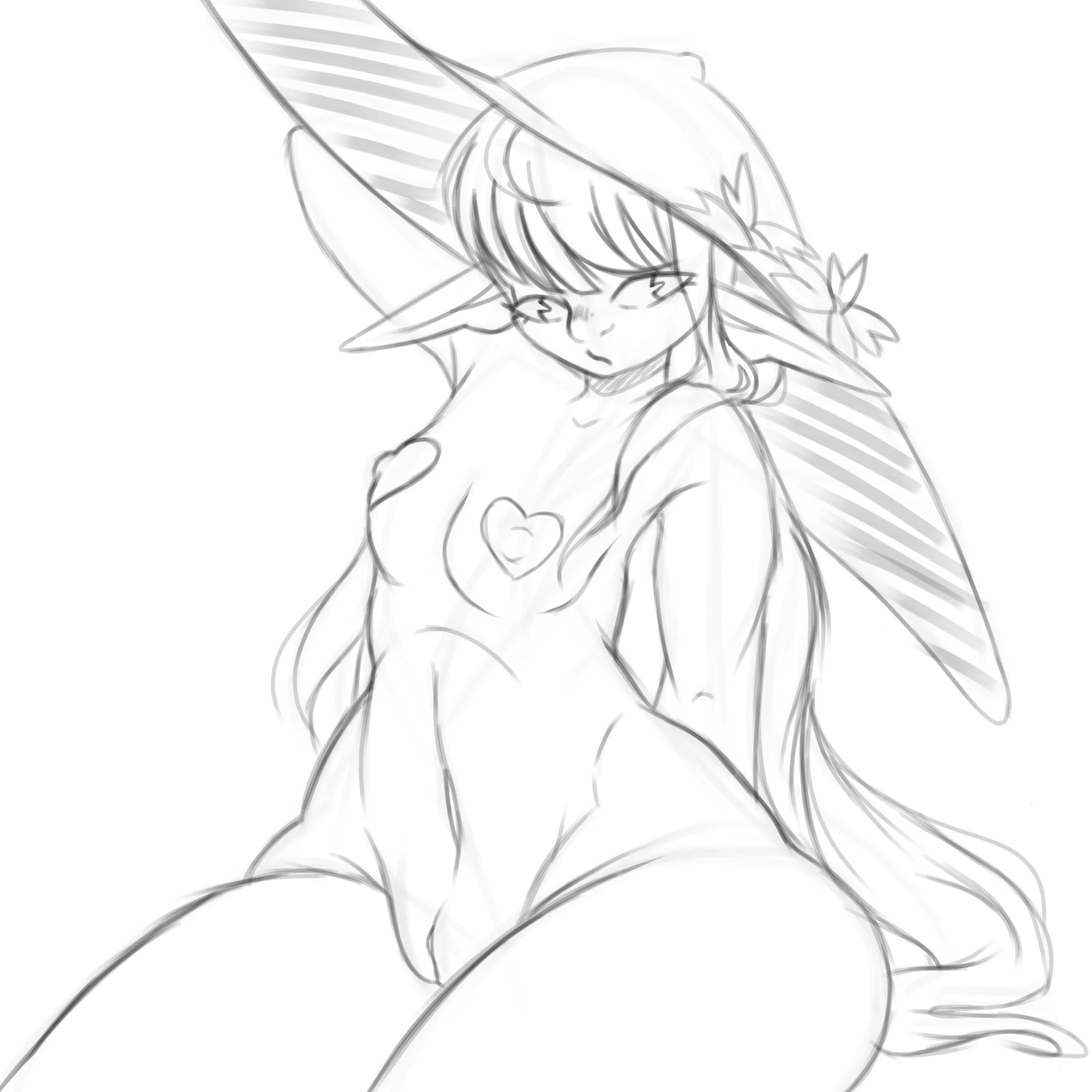 she doesn't like being stared at— pervert! [art by akachankuma on twitter] posted by AkachanKuma