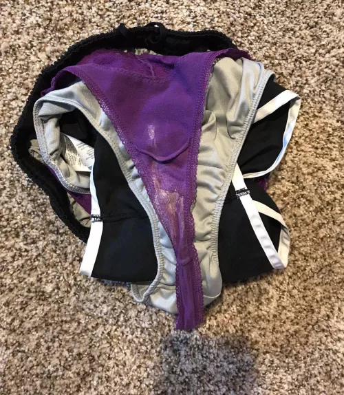 She left her creamy thong in her athletic shorts for me!! by thejaybird27