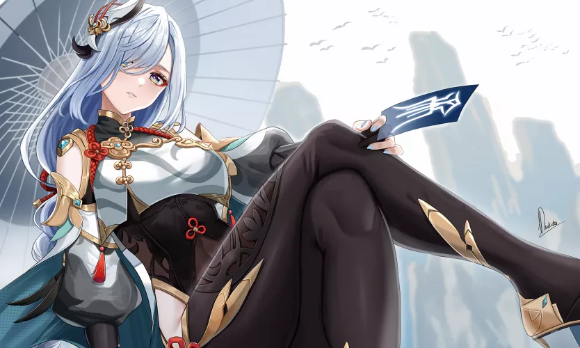 Shenhe Genshin Impact by thepopeofkeke