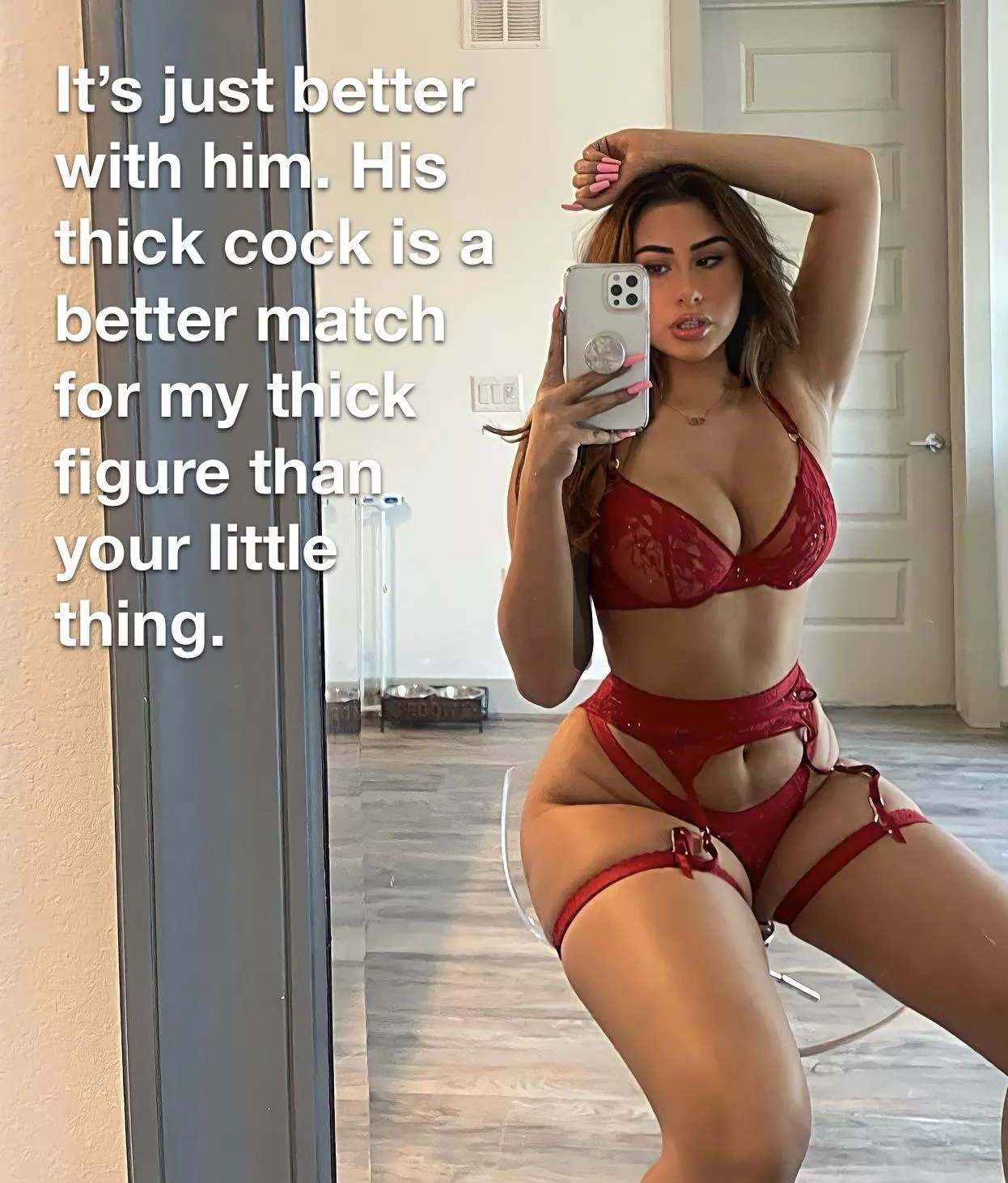 She’s saying you’re inadequate, but you already know that don’t you? posted by cuckmelikethis
