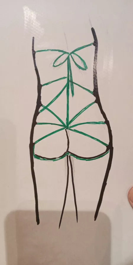 Shibari line art. Not my best but I tried. by Hellen_McCatzie