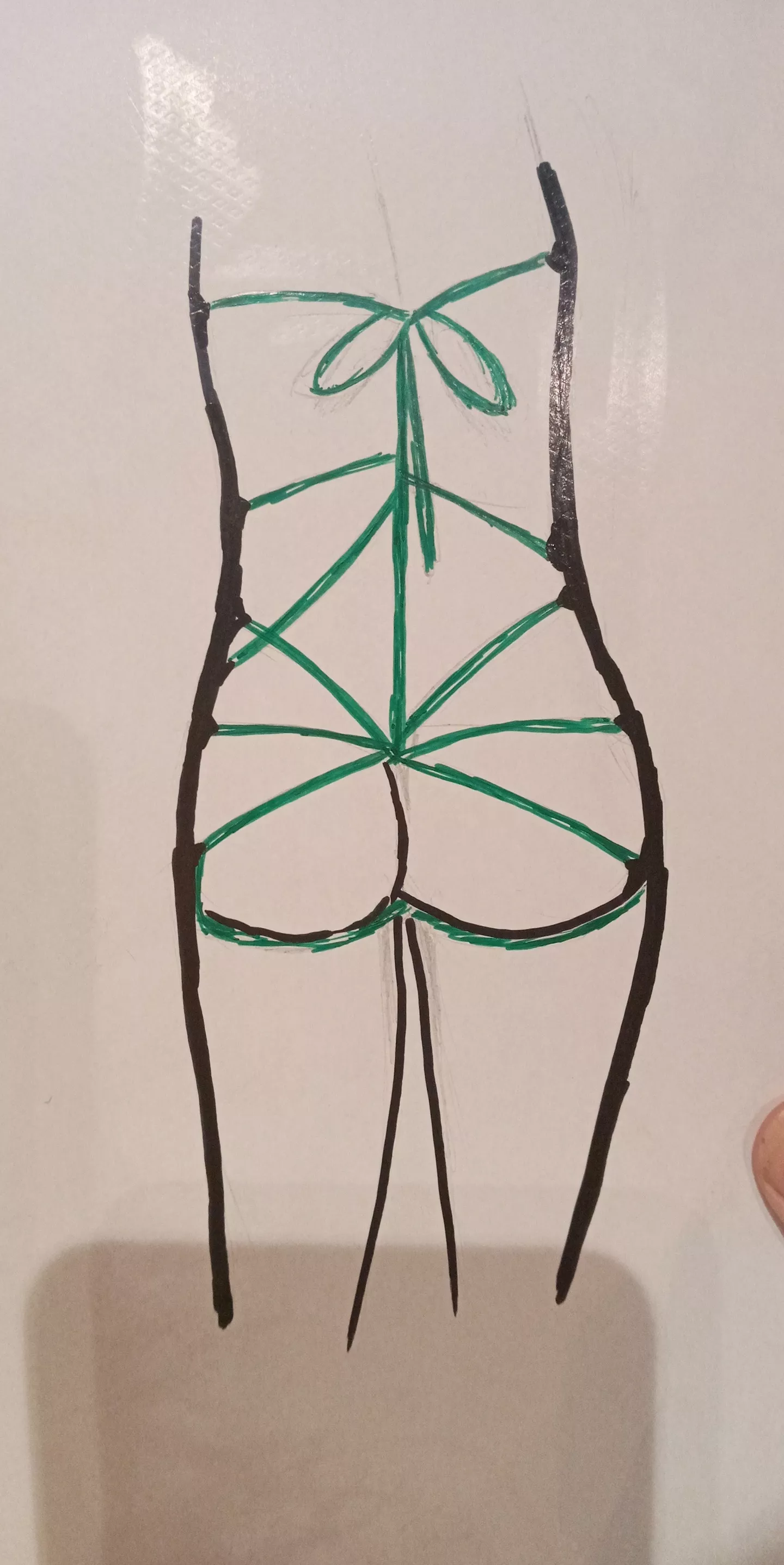 Shibari line art. Not my best but I tried. posted by Hellen_McCatzie