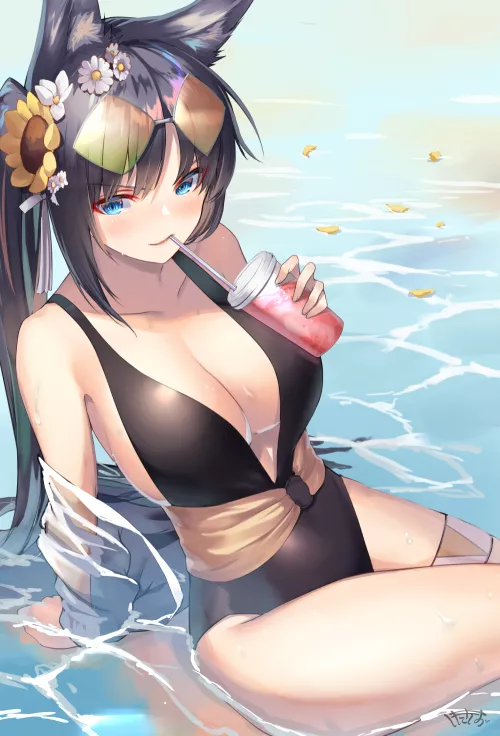 Shkikkan-sama, wanna taste of my smoothie?~ (IJN Kii, Azur Lane, Sakura Empire Faction) by YandereLover22