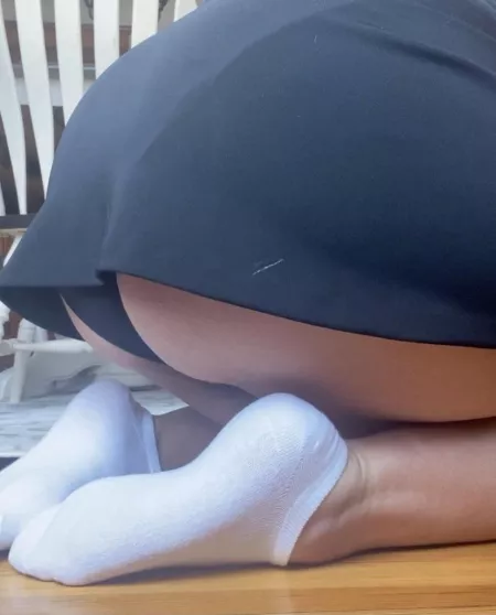 Short skirt and white ankle socks by feetiejew