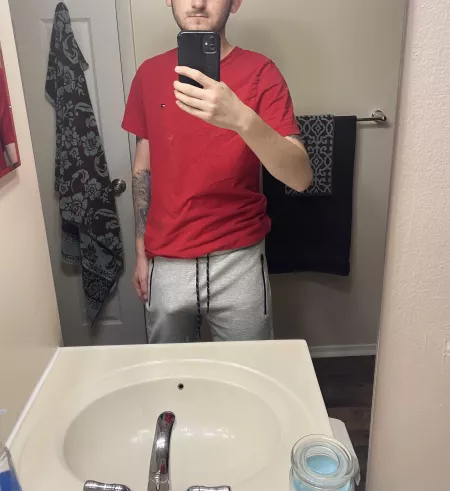 Should I return my sweatpants since my bulge sticks out too much? by gw144000