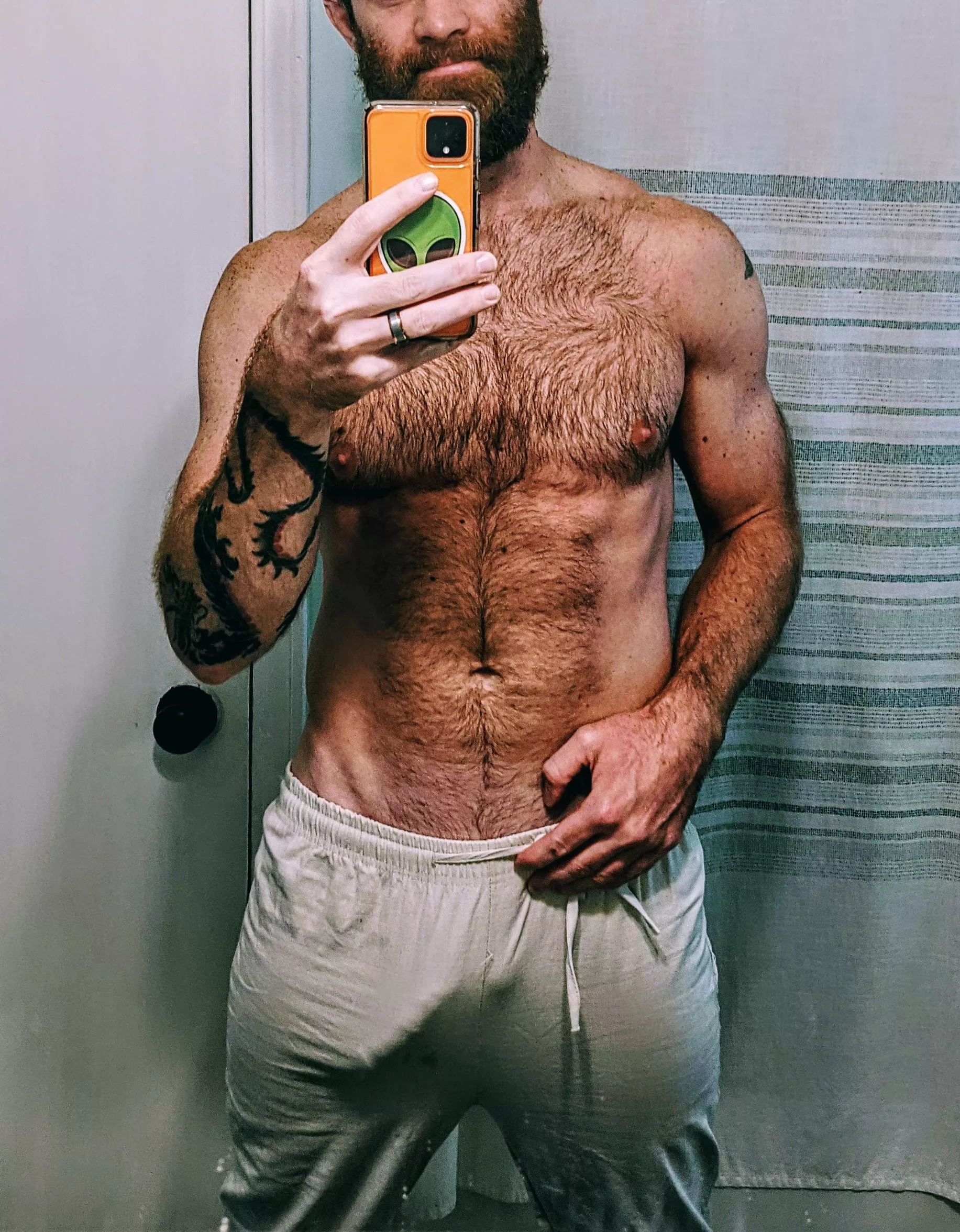 Shower time! Will definitely need some help getting these tight pants off tho...😉 posted by GNDsHubby