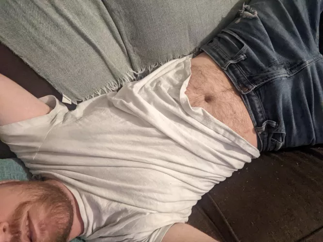 Showing just a bit of my hairy stomach by Actionkd