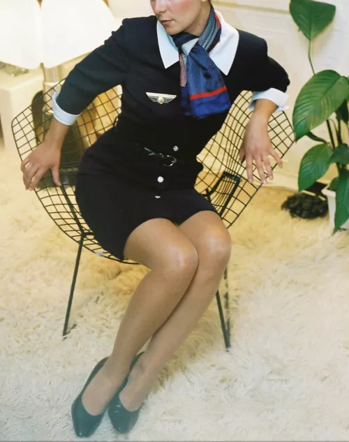 Showing my ancient Air France uniform for a cute & sexy photoshoot ! by ProfessionalLivid394