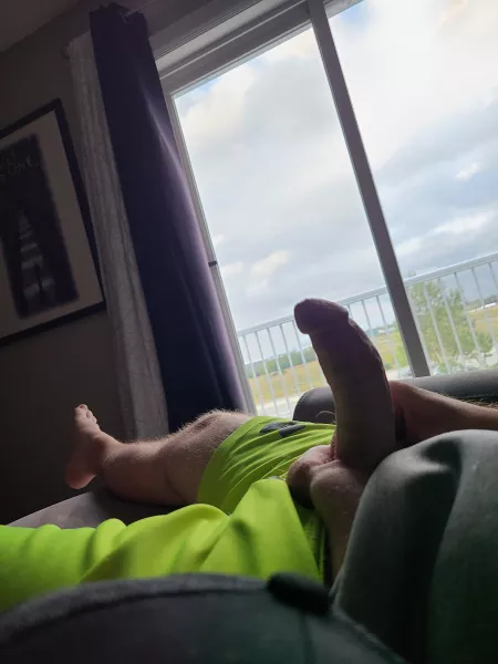 Showing my (m)eat to all ladies while traffic is behind. Enjoy:) by Diablodeaf