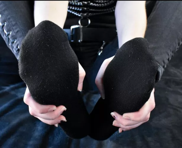 Showing off my new socks 🖤 by goth_feetOF