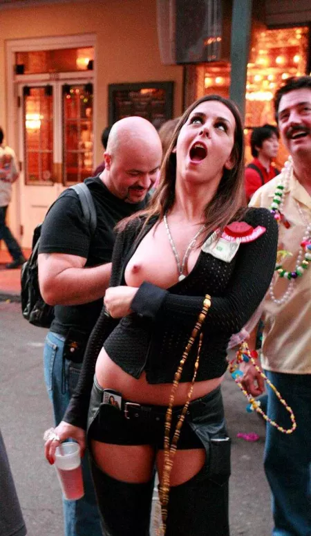 Showing one boob at Mardi Gras by My_Porn_Account_____