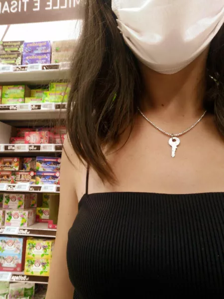 🔒Showing the key of my caged puppy at the mall, who knows if anyone has wondered what the key was for by ItalianCouple69