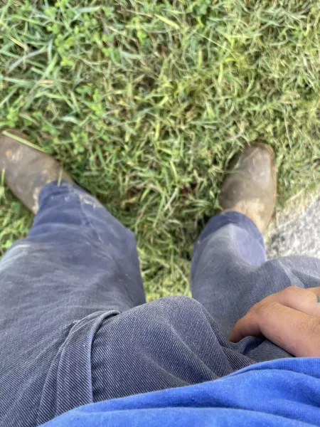 Showing through my work pants by ManAnimal172