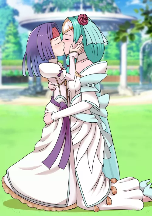 Sigrun and Sanaki Wedding Kiss [Fire Emblem] (Commission) by fe30010