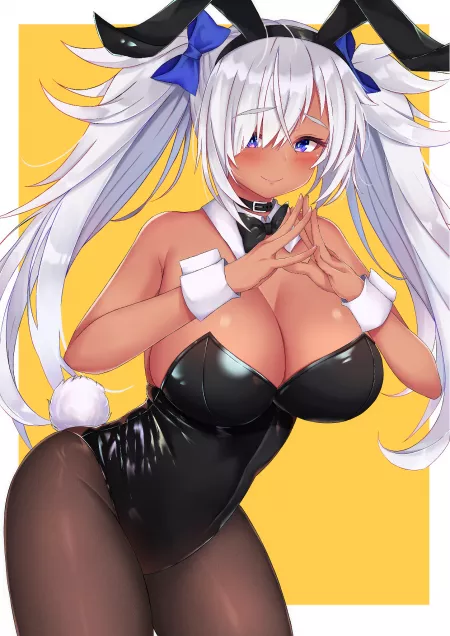 Silver-Haired Brown Bunny Girl (Rokita) [Original] by sequence_string