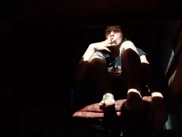 Simple smoking by hairy maely by G0ddessm0mmy