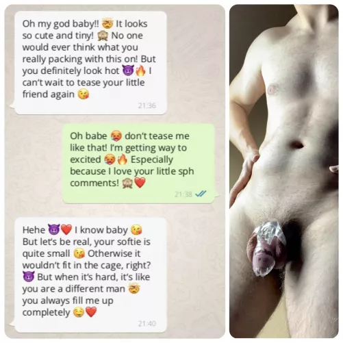 Since I told my girlfriend I‘m into chastity, things changed drastically! She loves her new dominant role, and even started getting into sph! I‘m in chastity heaven! With this progress, do you think she might even cuck me at some point? by doujinshi-san