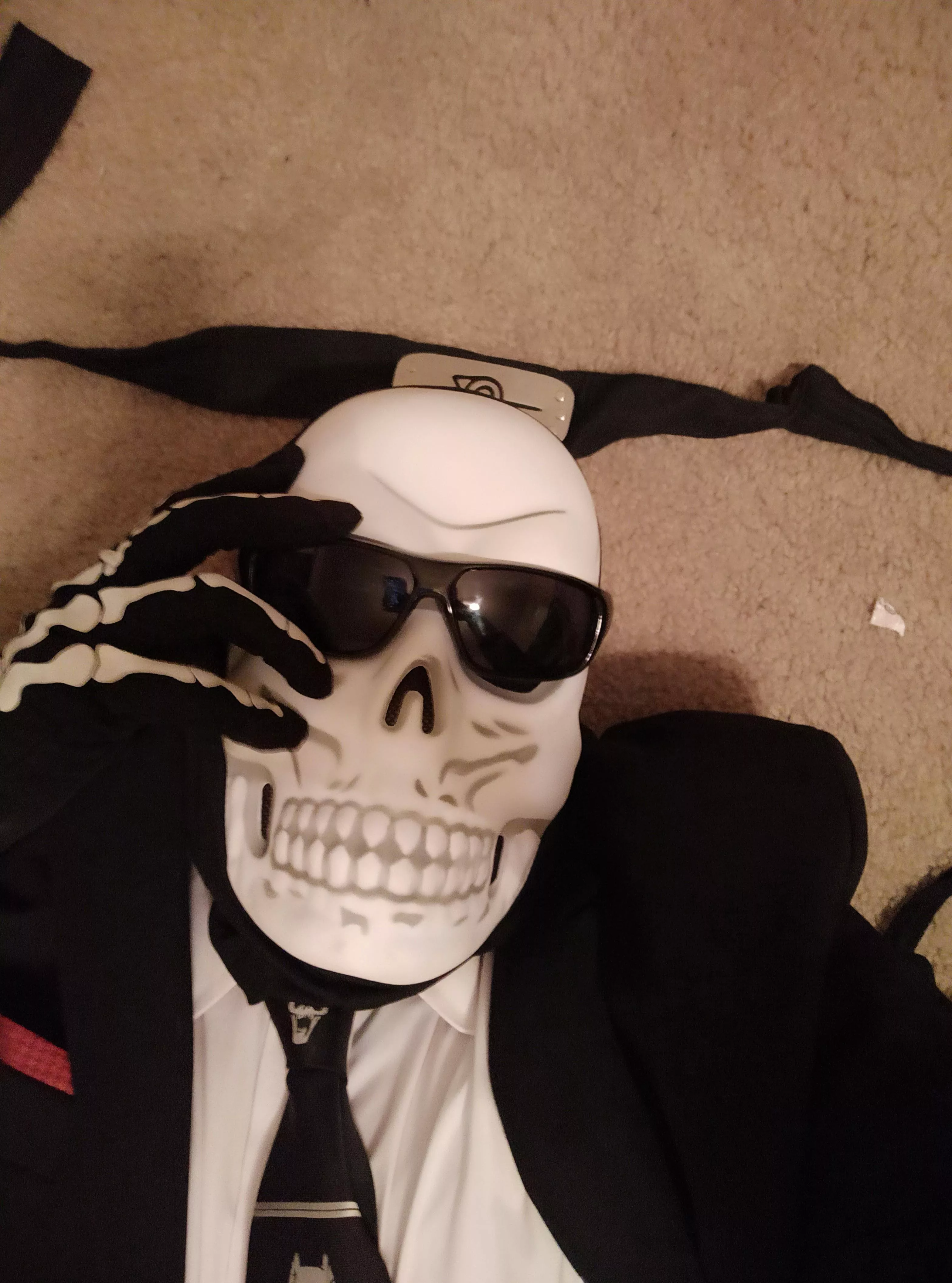 Since my friend stole my(Very Bad German) Officer hat I'm stuck looking like a fancy skeleton for Halloween with only a few knowing who I am posted by -BigBoiA-