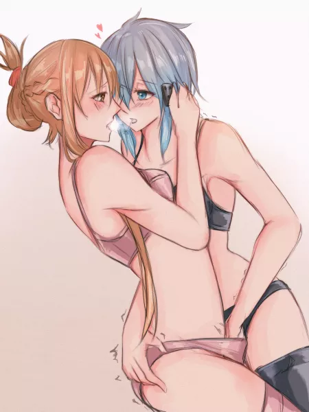Sinon X Asuna [Sword Art Online] by captainhentai95