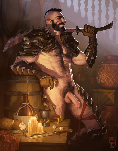 Sipher, hanging out in the tavern playing dice and looking for bounty hunting jobs [OC] by celeryman6