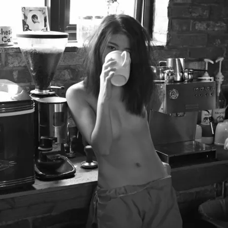 Sipping in the shop by altbubblr