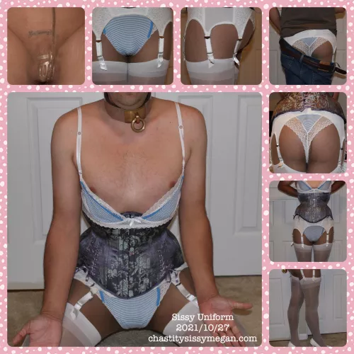 Sissy uniform and Chastity 2021/10/27 by ChastitySissyMegan