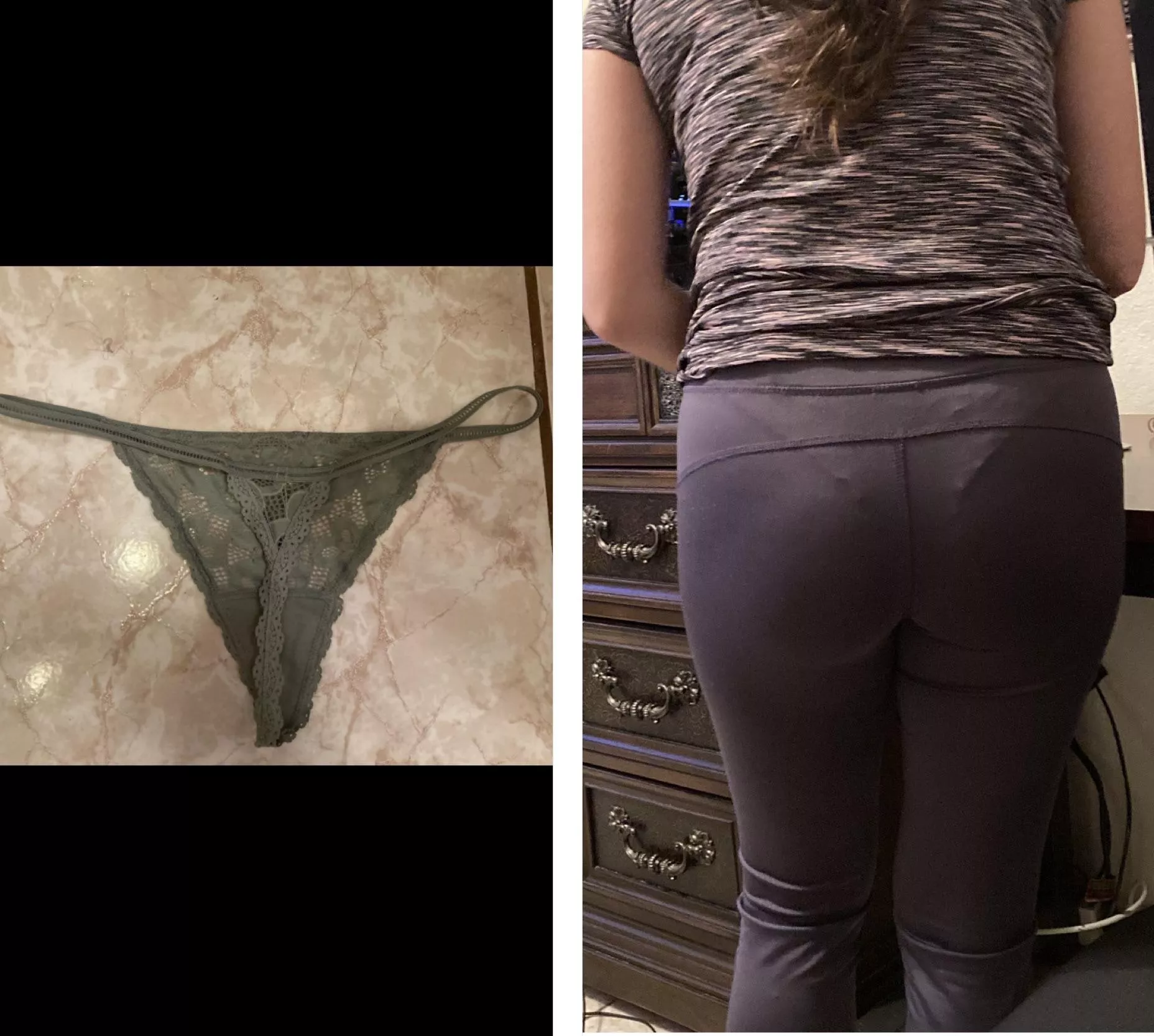 Sister’s visible thong line along with with one of her thongs. posted by pantyaccount4