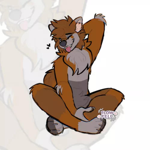 Sitting but cutely//art by me @flowfells on twitter by Flowfell