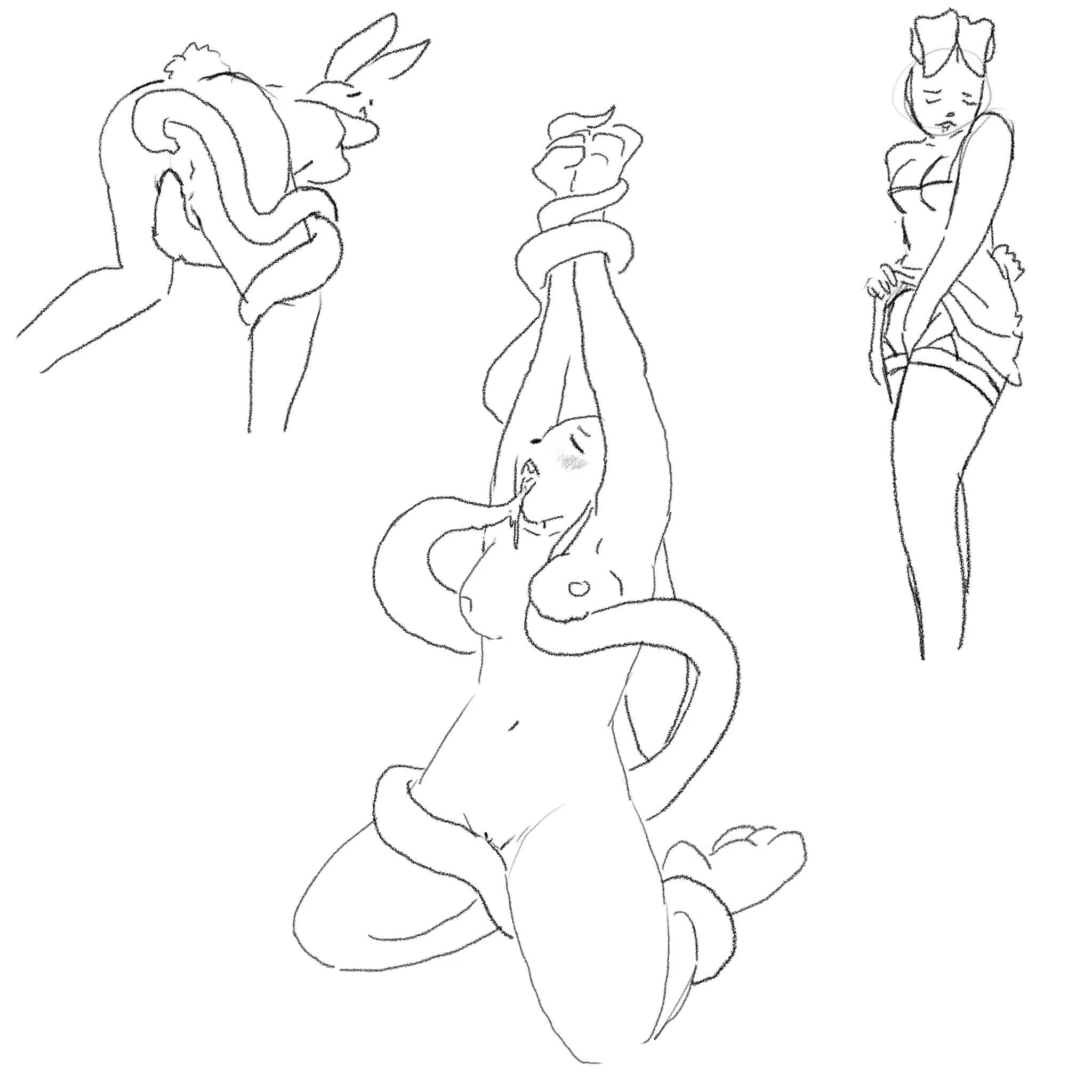 sketch of a bunny having a very nice time [furry] [oc] [female] posted by keepitshark