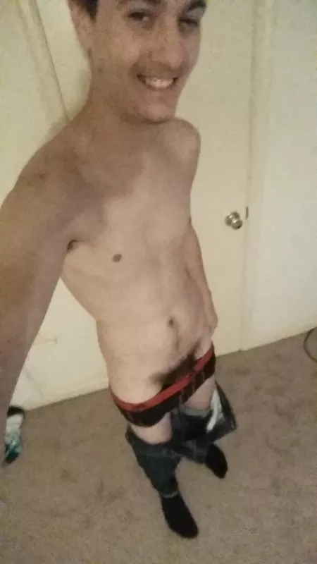 Skinny jeans, down. Underwear, half down. Guess I'm just in a teasing kind of mood. by Etisrealthough