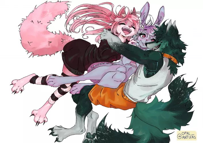 Sleepover!! (Commission done by me @opal_antlers over twitter! :3c) by OpalAntlers