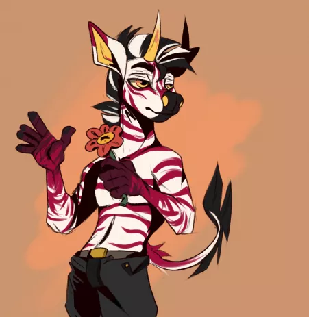 smelling the flowers (art by me ~ @Hyenamancer on twitter) by Skelettjens