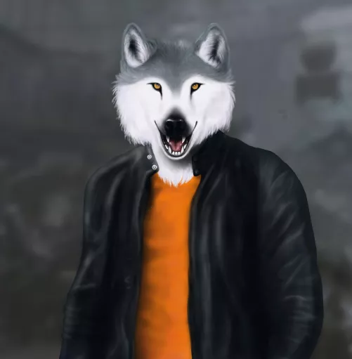 Smile in orange and black. by Greywolfbowra