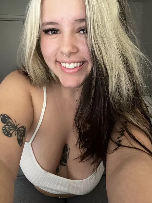 smiling and hoping you like my braless look! by heyimsugarylove