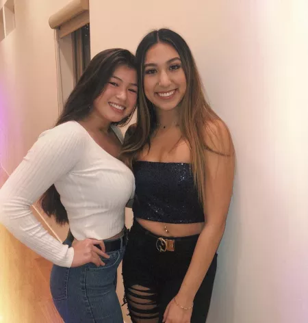 Smiling to pretend that she doesn’t care about her friends chest by [deleted]