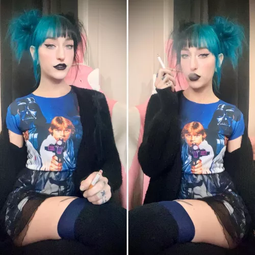 Smoking in my new dress 🖤 by TheEnchantrixxx